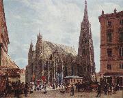 Rudolf von Alt View of Stephansdom France oil painting artist